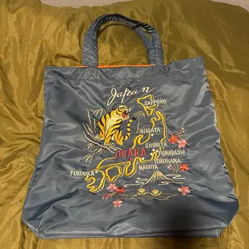 Avirex 일본 지도 토트백 그레이