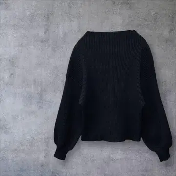 레이 카즌 니트 F 블랙 리브 보트넥 깔끔한 출퇴근 가을/겨울 고급