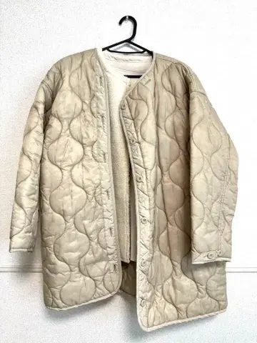 퀼팅 자켓 보아 베스트 포함 코트 베이지 아우터