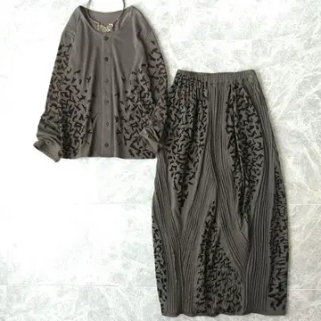 583 요건 레일 코튼 올 패턴 티셔츠 롱 스커트 셋업