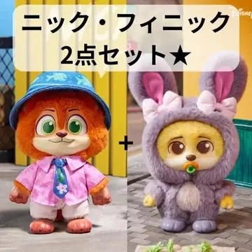 주토피아2 MINISO 닉 피닉 2점 봉제 인형 도시 주민 시리즈