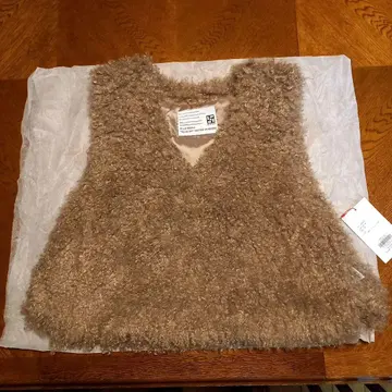 PASSIONE 푸들 퍼 베스트 카멜 에코퍼 M 새상품