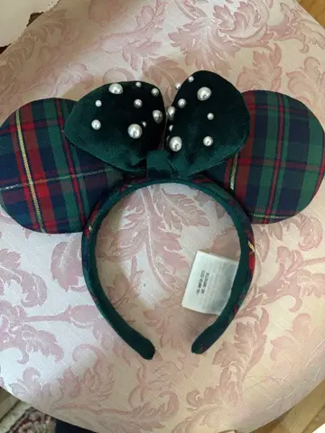 타탄 체크 홍콩 디즈니 머리띠