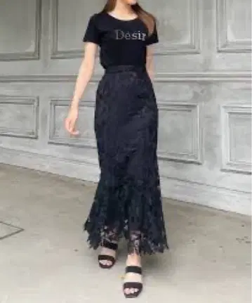 [ 12/15 삭제 ] rienda 케미컬 레이스 머메이드 스커트 2세트