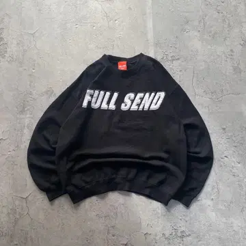 USA 구제 의류 FULL SEND 프린트 맨투맨 블랙