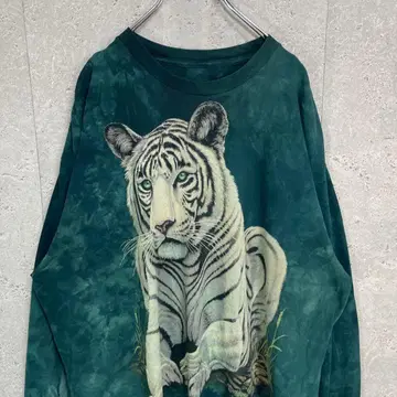 더 마운틴 애니멀 화이트 타이거 타이 다이 롱 T 긴팔 2XL