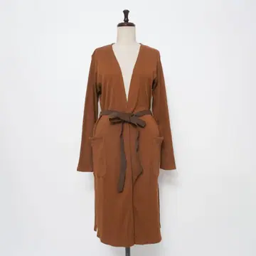 새상품급 LOUNIE 리브 롱 가디건 가운 브라운 사이즈 38*LD801