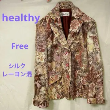 [헬시] 꽃무늬 자켓 (실크 레이온 혼방) 화려함 (F) 포켓 있음