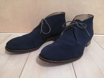 스웨이드 처카 부츠 가죽 신발 네이비 가죽 밑창 8