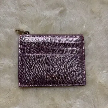 미사용 FURLA 훌라 핑크 가죽 카드 케이스 프래그먼트 케이스