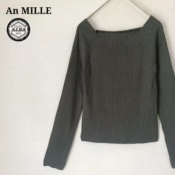 [ 새상품급 ] AnMILLE 안미르 니트 스웨터 레이스업 그린 카키