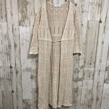 슬로브 이에나 가디건 롱 전체 레이스 아이보리 프리 사이즈