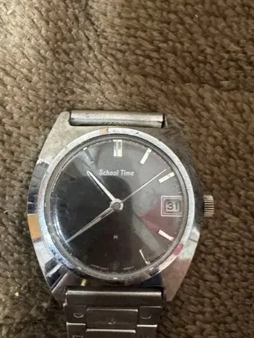 School Time 수동 와인딩 블랙 다이얼