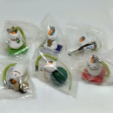 [ 미개봉 ] 나츠메 우인장 두루두루 스트랩 냥코 선생님 6종 캡슐 토이