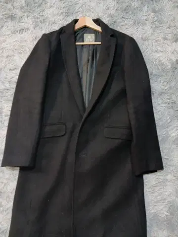 나노 블랙 체스터 코트 남성용