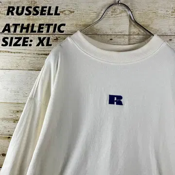 RUSSELL ATHLETIC 롱 T 긴팔 화이트 센터 로고