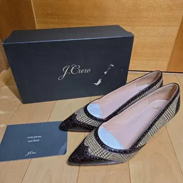 J.Crew 브라운 체크 무늬 펌프스