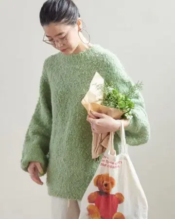 ESAGERATO PO 라이트 그린 모헤어 니트