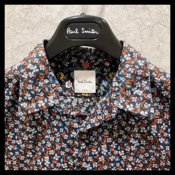 폴스미스 긴팔 셔츠 L 사이즈 꽃무늬 네이비 계열