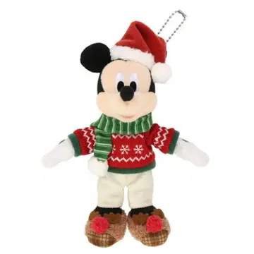 미키마우스 크리스마스 봉제 인형 배지 2024