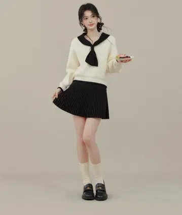세일러 카라풍 복슬복슬 니트 겨울 모임 데이트에 최적