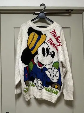 미키마우스 니트 스웨터 오버 사이즈 구제 의류 빈티지 한정판