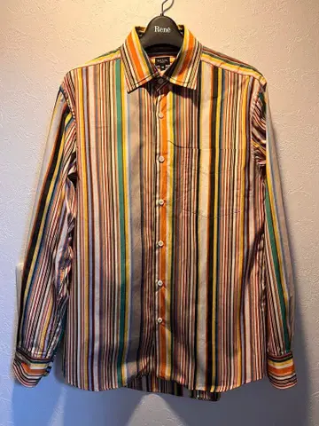 새상품급 PaulSmith 셔츠 긴팔 멀티 컬러 스트라이프 M 코튼
