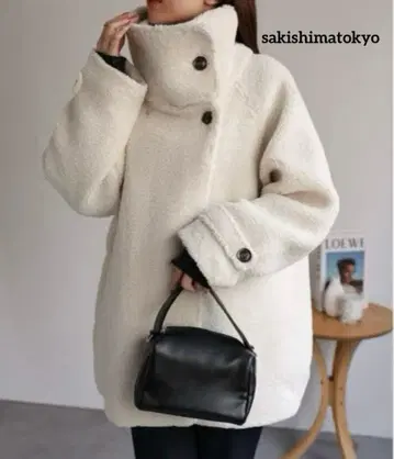 sakishimatokyo 보아 스탠드 카라 미들 코트 미사용 새상품