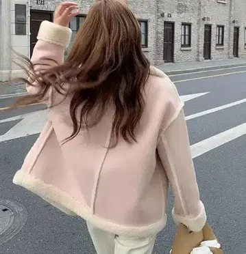 여성용 핑크 코튼 자켓