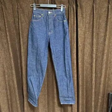 moussy 스트레이트 데님 다크 블루 골드 버튼