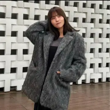 샤기 코트 그레이