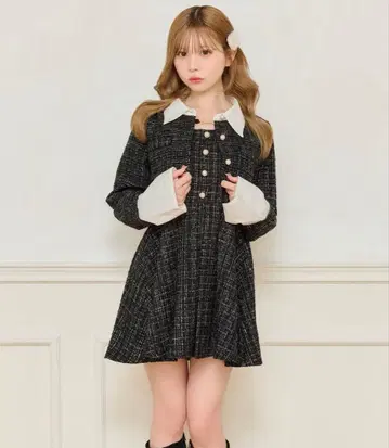 apres jour 트위드 미니 원피스 자켓 셋업