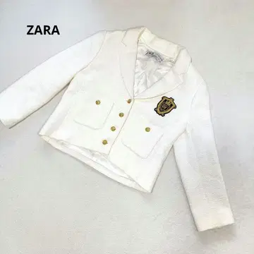 [ 가격 인하 환영 ] ZARA 자라 와펜 부착 트위드 자켓 골드 버튼