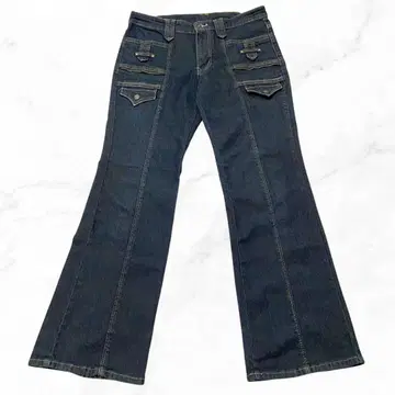 [ 신상품 ] 아메카지 웨스턴풍 플레어 데님 신축성 지퍼 기믹 y2k