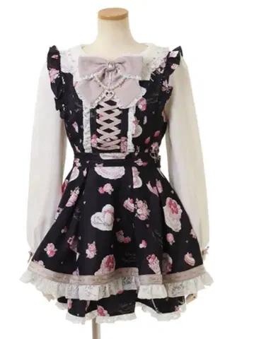 LIZLISA salon de fraise 패턴 셋업 블랙