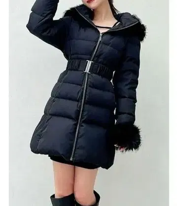 RESEXXY 후드 부착 다운 자켓 코트 [ 소매 퍼 결품 ]