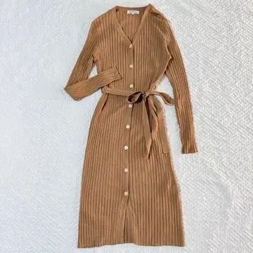 내추럴 뷰티 베이직 리브 니트 원피스 M 벨트 포함 2way