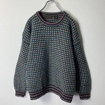 80s 에디 바우어 바즈아이 니트 스웨터 XL 셰틀랜드 울