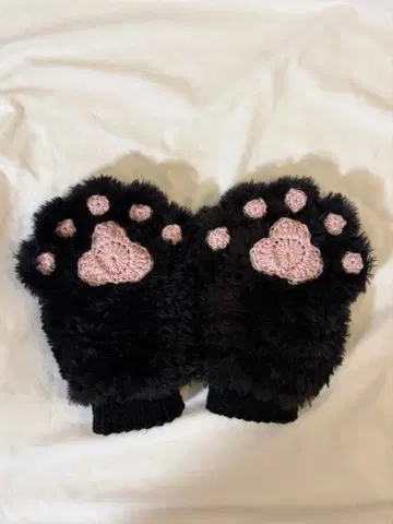 크로셰 뜨개질 고양이 손 암워머 보통 사이즈 핸드메이드