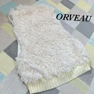 [ ORVEAU ] 올보 샤기 니트 베스트 슬리브리스 니트