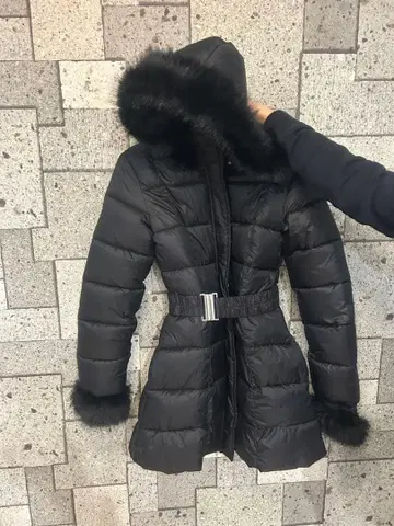 GRL 그레일 벨트 퍼 다운 코트 다운 코트