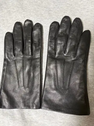 블랙 가죽 장갑 슬림핏