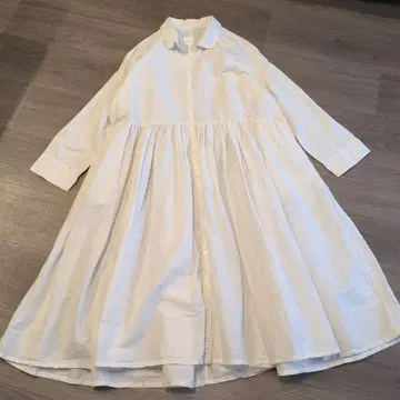 거즈 도트 린넨 원피스 도트