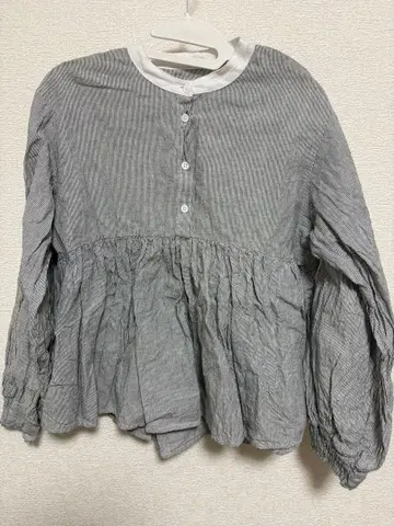 ubasoku 스트라이프 프릴 블라우스