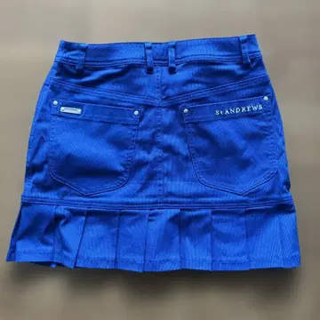 St. ANDREWS 메쉬 플리츠 스커트 파랑