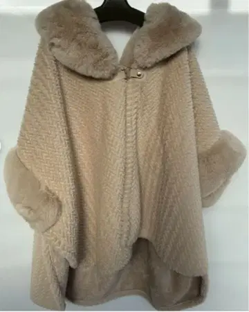 ISHIKAWA-LABO 퍼 달린 판초 [택 포함]