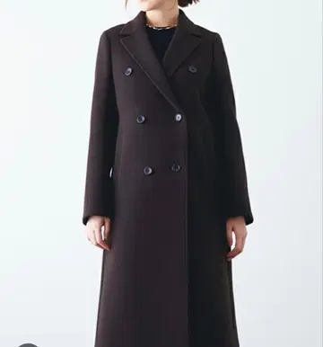 STUDIOUS 브라운 더블 브레스트 체스터 코트
