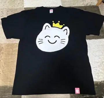 나루세 고양이 큰 나루세 고양이 T셔츠 (킹) 블랙 다이후쿠야