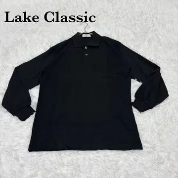 [레이크 클래식] 긴팔 피케 셔츠 티셔츠 블랙 M 가슴 포켓