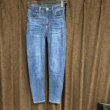 아메리칸 이글 다크 블루 스키니 데님 하이웨스트